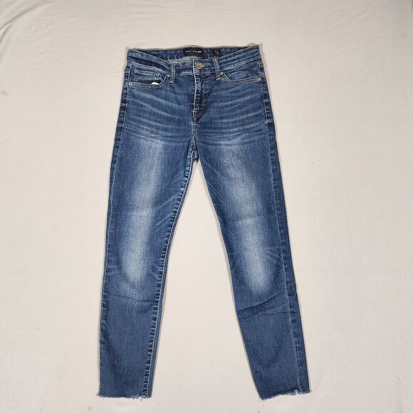 Lucky Brand Denim - Lucky Brand Ava Crop Jeans Womens 8/29 Blue Skinny Raw Hem Stretch Denim